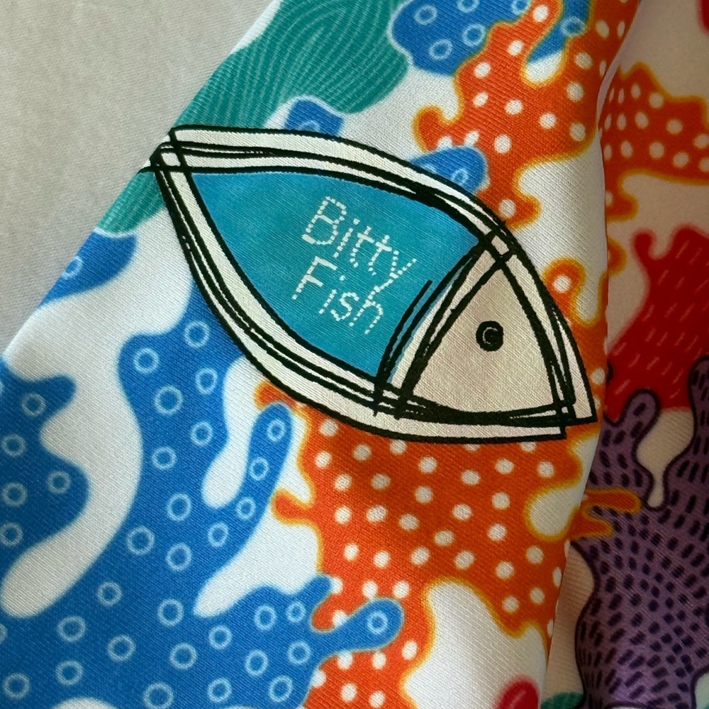 Bitty Fish - Colorful Coral Print- Women’s Rash Guard - Large View 4
